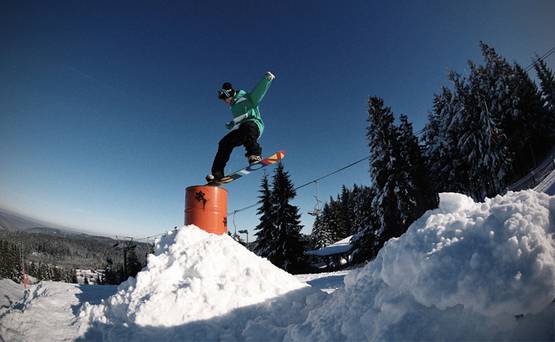Snowboarden im Funpark Oberhof